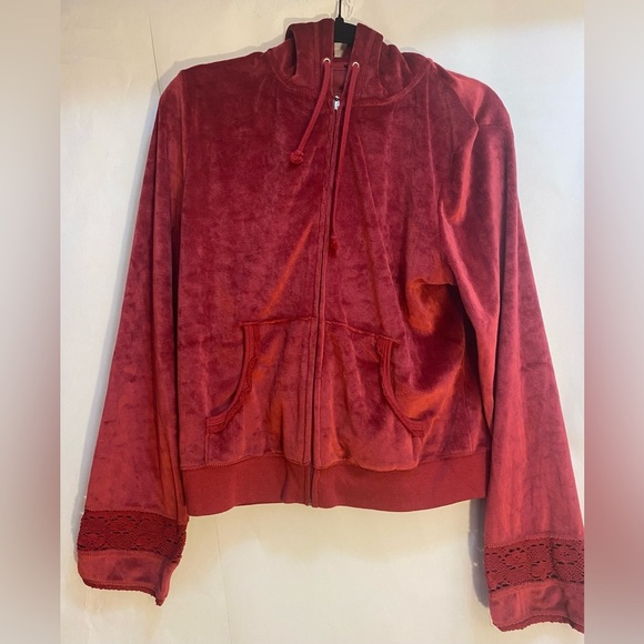 BCBG Velour Zip up Hoodie Size XL - Picture 1 of 9